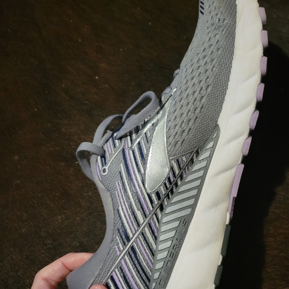 Gray and Purple Running Shoes